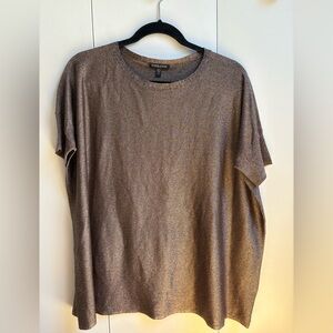 Eileen Fisher Metallic Short Sleeve Knit T Shirt